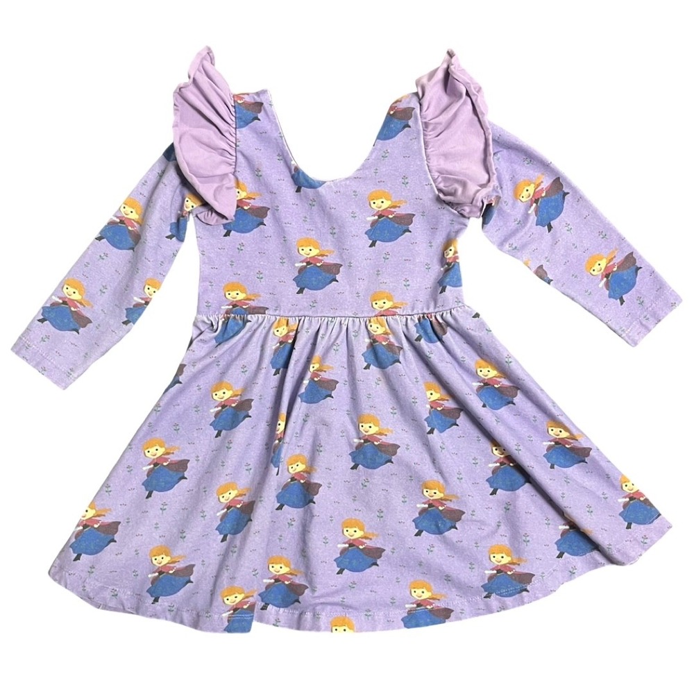 Monica + Andy Disney‎ Frozen Anna Organic Cotton Ruffle Dance Dress Purple 3T